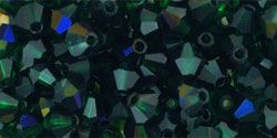 M.C. Beads 4/4mm - Bicone : Blue Iris - Green Emerald
