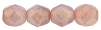 Fire-Polish 6mm : Gold Marbled Luster - Pink