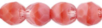 Fire-Polish 8mm : Coral Pink/Crystal