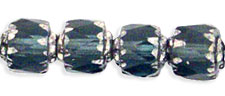 Antique Style Octagonal 6mm - Silver : Montana Blue