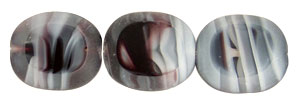 Oval Window Beads 14 x 12mm : Black/White/Amethyst