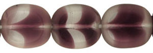 Oval Window Beads 14 x 12mm : Crystal/Dk Amethyst
