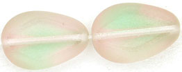 Drop Window Beads 18 x 12mm : Green/Pink