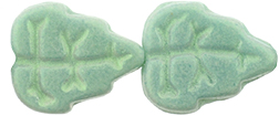 Leaves 10 x 8mm Vertical Hole : Sueded Olive Turquoise