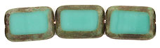 Polished Rectangles 12 x 8mm : Turquoise - Picasso