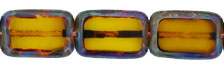 Polished Rectangles 12 x 8mm : Fire Opal - Picasso