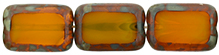 Polished Rectangles 12 x 8mm : Opal Orange - Picasso