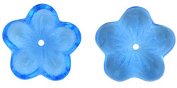 Large Flat Flowers 16 x 4mm : Med Sapphire
