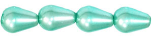 Pearl Coat - Vertical Drops 6 x 4mm: Pearl - Aqua