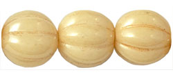 Melon Round 8mm : Luster - Opaque Champagne