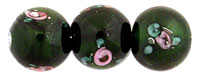 Flower Beads 10mm: Green Emerald