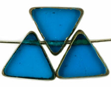 Polished Drop Triangles 12mm : Capri Blue - Picasso