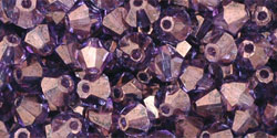M.C. Beads 4 x 4mm - Bicone : Luster - Transparent Denim Blue
