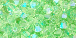 M.C. Beads 4 x 4mm - Bicone : Chrysolite AB