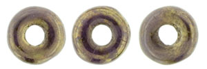 Ring Bead 4 x 1mm : Opaque Purple - Bronze Picasso