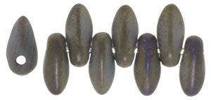 Mini Dagger Beads 6 x 2.5mm : Matte - Iris - Brown