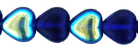 Heart Beads 6 x 6mm : Cobalt AB