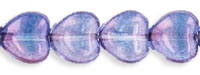 Heart Beads 8 x 8mm : Luster - Transparent Denim Blue
