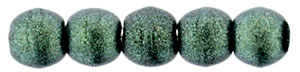 Round Beads 2mm : Metallic Suede - Lt Green