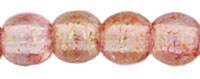 Round Beads 3mm : Luster - Transparent Topaz/Pink