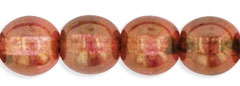 Round Beads 6mm : Luster - Rose/Gold Topaz