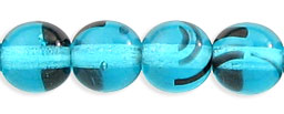 Round Beads 6mm : Teal Tortoise