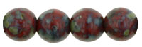Round Beads 6mm : Opaque Red - Picasso