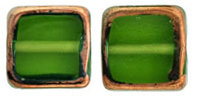 Stained Glass Squares 14 x 13mm: Olivine