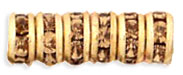Rhinestone Rondelles 4.5mm : Gold - Smoky Topaz