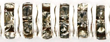 Rhinestone Rondelles 5mm : Silver - Black Diamond