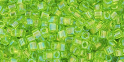 TOHO Cube 1.5mm Tube 2.5" : Transparent-Rainbow Lime Green