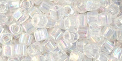 TOHO Cube 3mm Tube 2.5" : Transparent-Rainbow Crystal