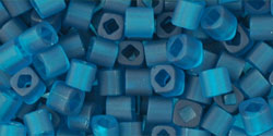 TOHO Cube 3mm Tube 2.5" : Transparent-Frosted Teal