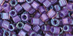 TOHO Cube 3mm Tube 5.5" : Inside-Color Rainbow Rosaline/Opaque Purple-Lined