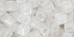 TOHO Cube 4mm Tube 5.5" : Transparent-Rainbow Crystal