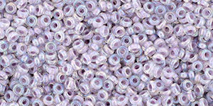 TOHO Demi Round 11/0 2.2mm : Inside-Color Rainbow Crystal/Pale Lavender-Lined