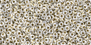 TOHO Demi Round 11/0 2.2mm Tube 2.5" : Gold-Lined Crystal