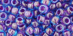 TOHO Round 6/0 Tube 2.5" : Inside-Color Aqua/Purple-Lined