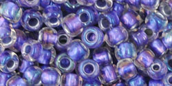 TOHO Round 6/0 Tube 5.5" : Inside-Color Rainbow Crystal/Metallic Purple-Lined