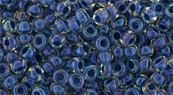 TOHO Round 8/0 : Inside-Color Luster Crystal/Capri Blue-Lined