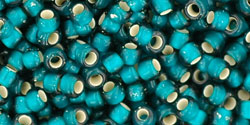 TOHO Round 8/0 Tube 5.5" : Silver-Lined Frosted Teal
