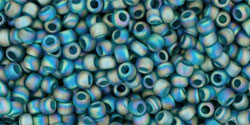 TOHO Round 11/0 Tube 2.5" : Transparent-Rainbow Frosted Teal