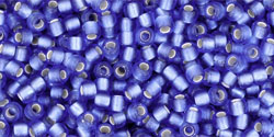 TOHO Round 11/0 Tube 5.5" : Silver-Lined Frosted Sapphire