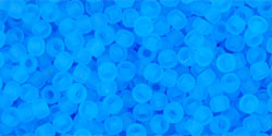 TOHO Round 11/0 : Transparent-Frosted Med Aquamarine