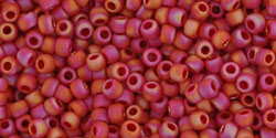 TOHO Round 11/0 Tube 5.5" : Opaque-Rainbow-Frosted Cherry
