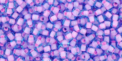 TOHO Round 11/0 : Inside-Color Aqua/Bubble Gum Pink-Lined