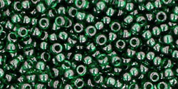 TOHO Round 11/0 Tube 5.5" : Transparent Green Emerald