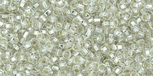 TOHO Square Hole TOHO Round 11/0 : Silver-Lined Crystal