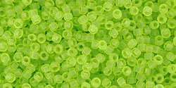 TOHO Round 15/0 Tube 2.5" : Transparent-Frosted Lime Green